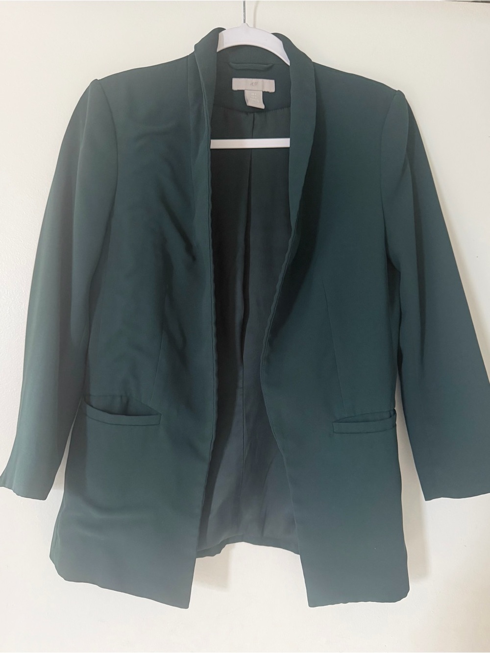 H&M Dark Green Open-Front Blazer Jacket